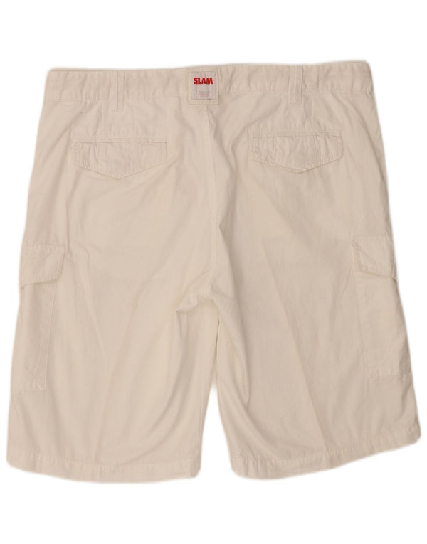 Slam Herre Cargo Shorts W38 XL Hvid Bomuld