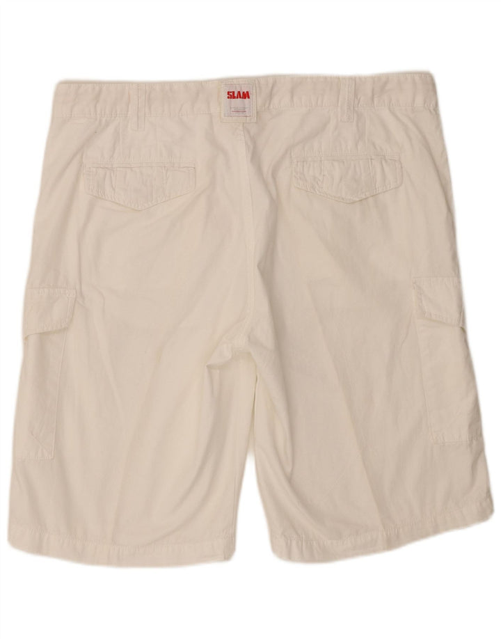 Slam Herre Cargo Shorts W38 XL Hvid Bomuld