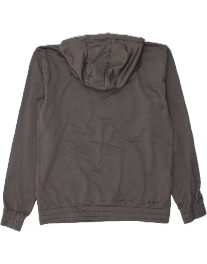 ADIDAS Mens Siue Soccer Graphic Hoodie Jumper Medium Grey Polyester Vintage Adidas and Second-Hand Adidas from Messina Hembry 