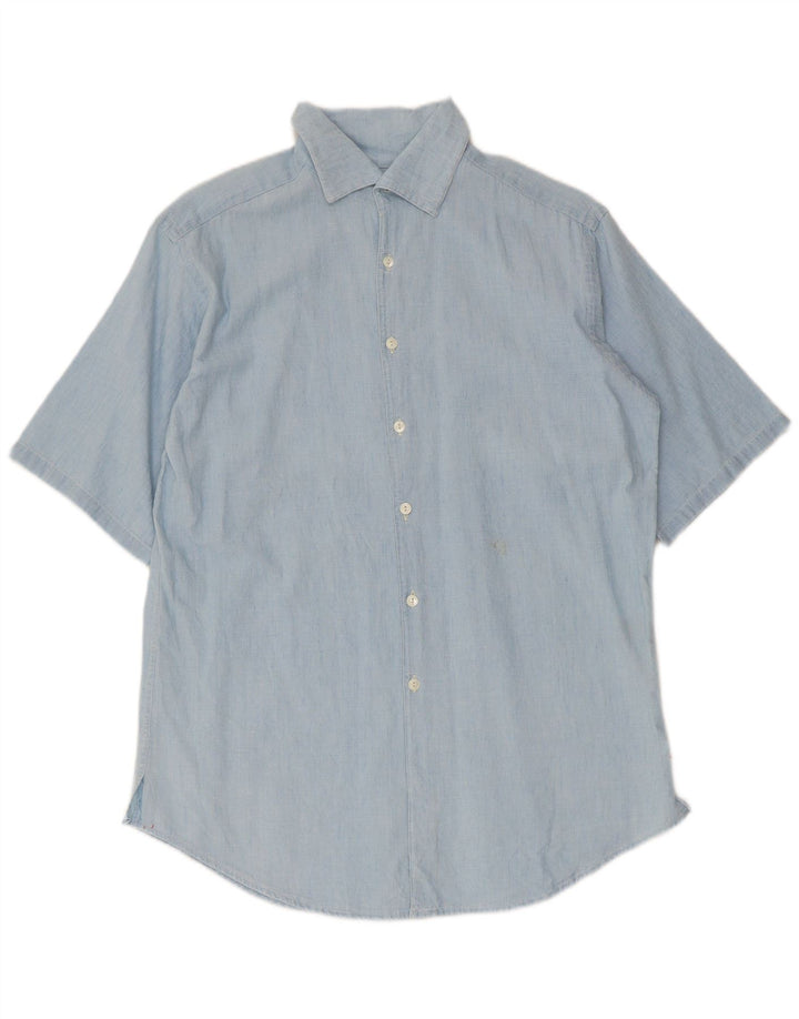 Ralph Lauren Dame Kortærmet Oversized skjorte US 4 Small Blue Cotton