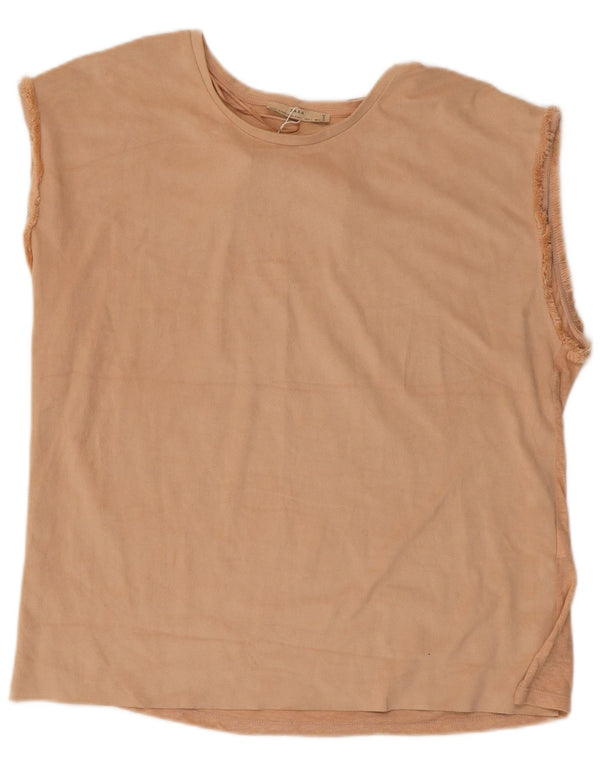 Zara Damevest Top UK 16 Stor Beige Polyester