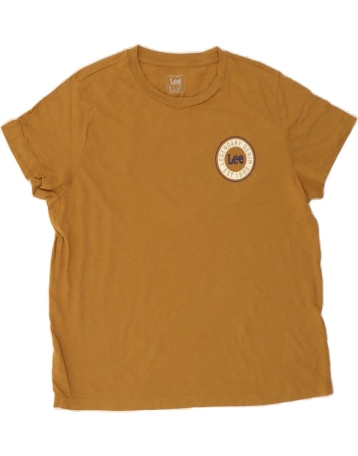 LEE Womens Relaxed Fit T-Shirt Top UK 14 Medium Beige Cotton Vintage Lee and Second-Hand Lee from Messina Hembry 