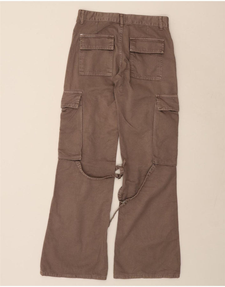 ZARA Womens Bootcut Cargo Trousers EU 32 2XS W22 L32 Grey Cotton