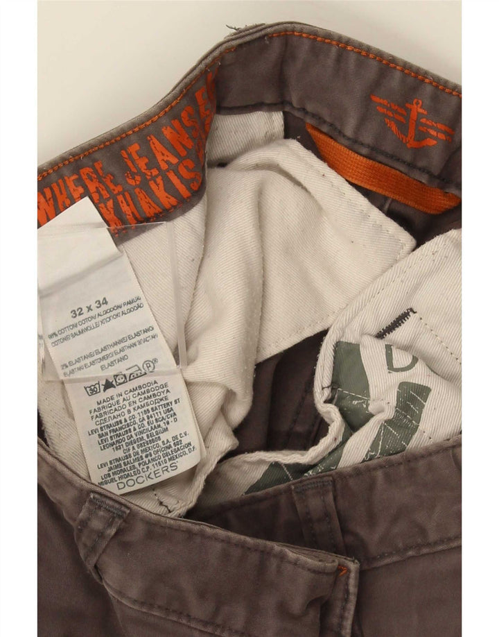 Dockers Herre Khakis Slim Chino Bukser W32 L34 Grå Bomuld