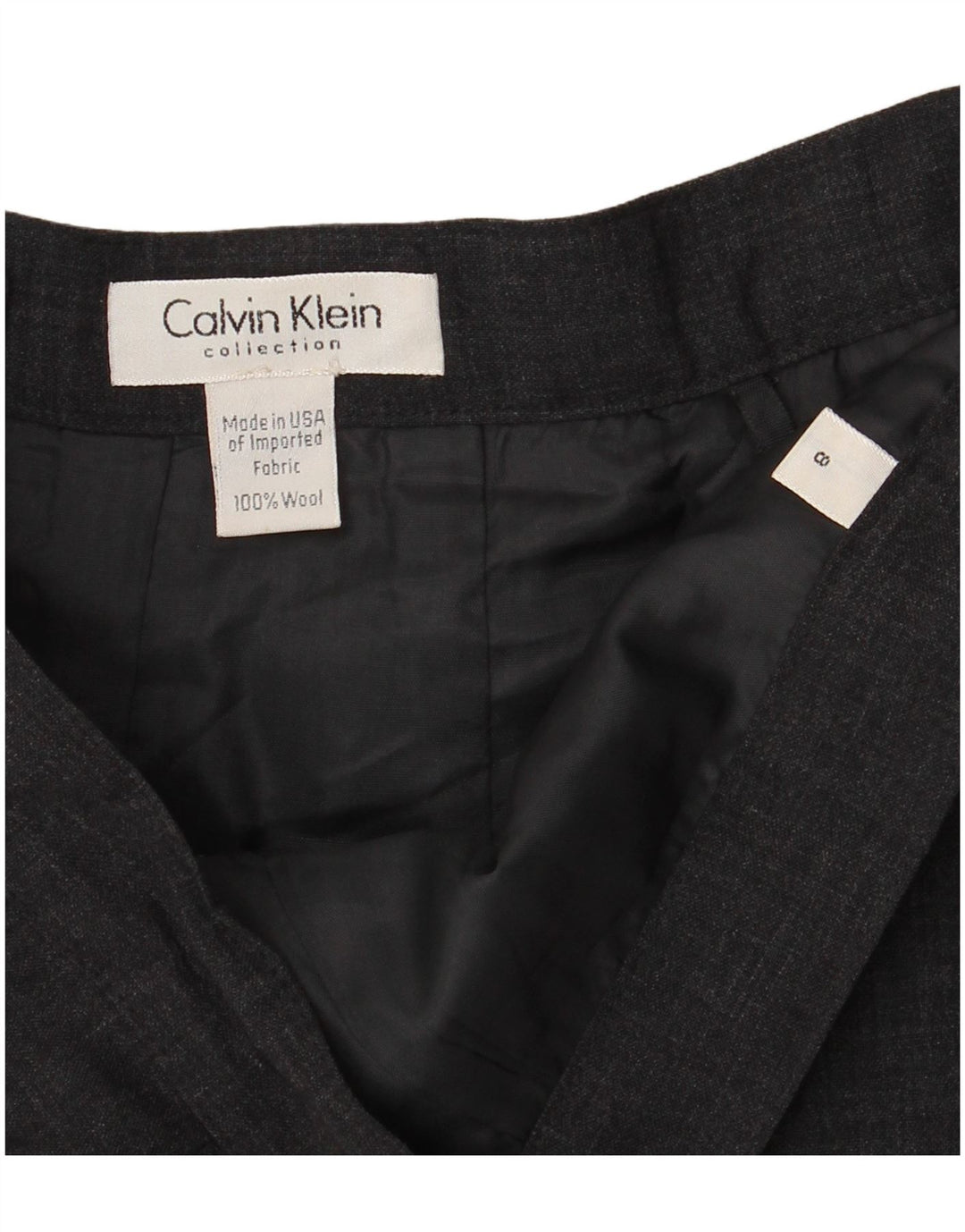 CALVIN KLEIN Lige nederdel til kvinder US 8 Medium W26 Grå uld