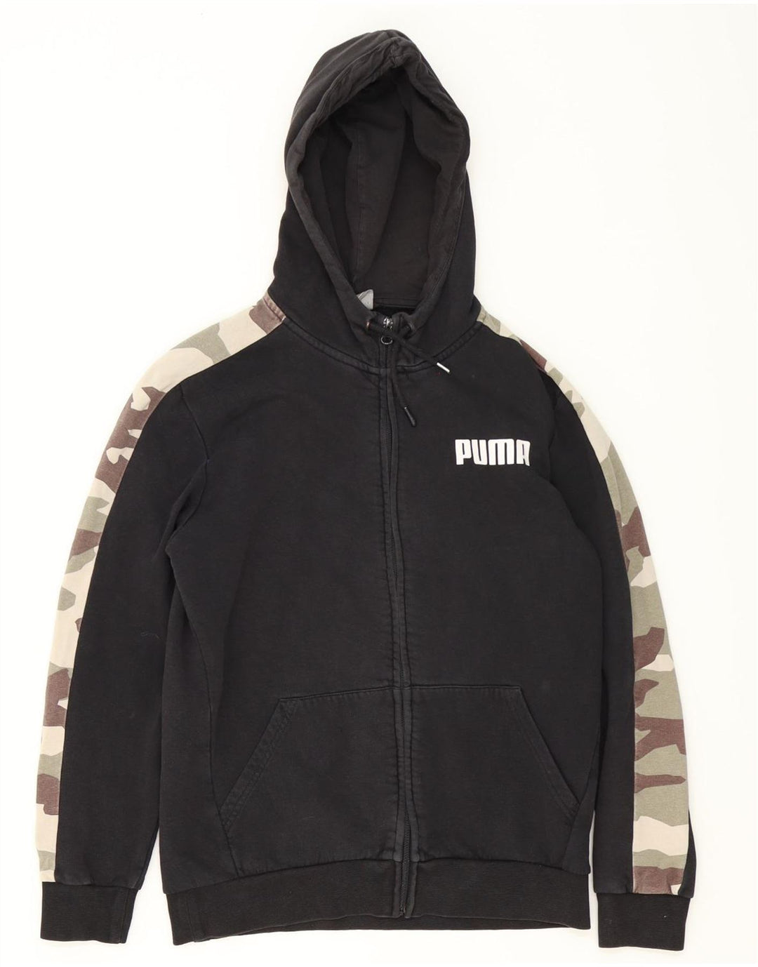 Puma Herre grafisk hættetrøje med lynlås Medium Sort Camouflage Bomuld