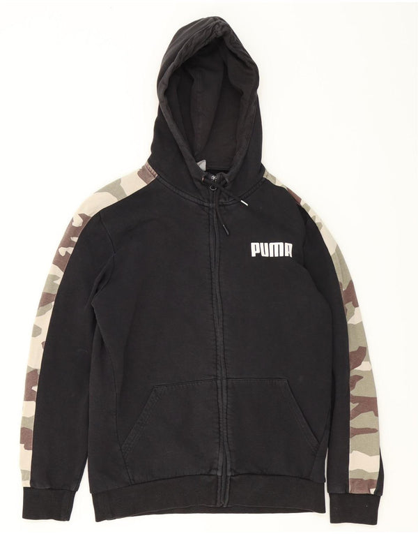 Puma Herre grafisk hættetrøje med lynlås Medium Sort Camouflage Bomuld