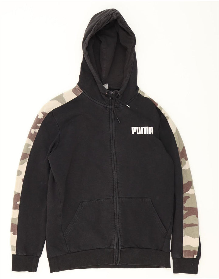 Puma Herre grafisk hættetrøje med lynlås Medium Sort Camouflage Bomuld