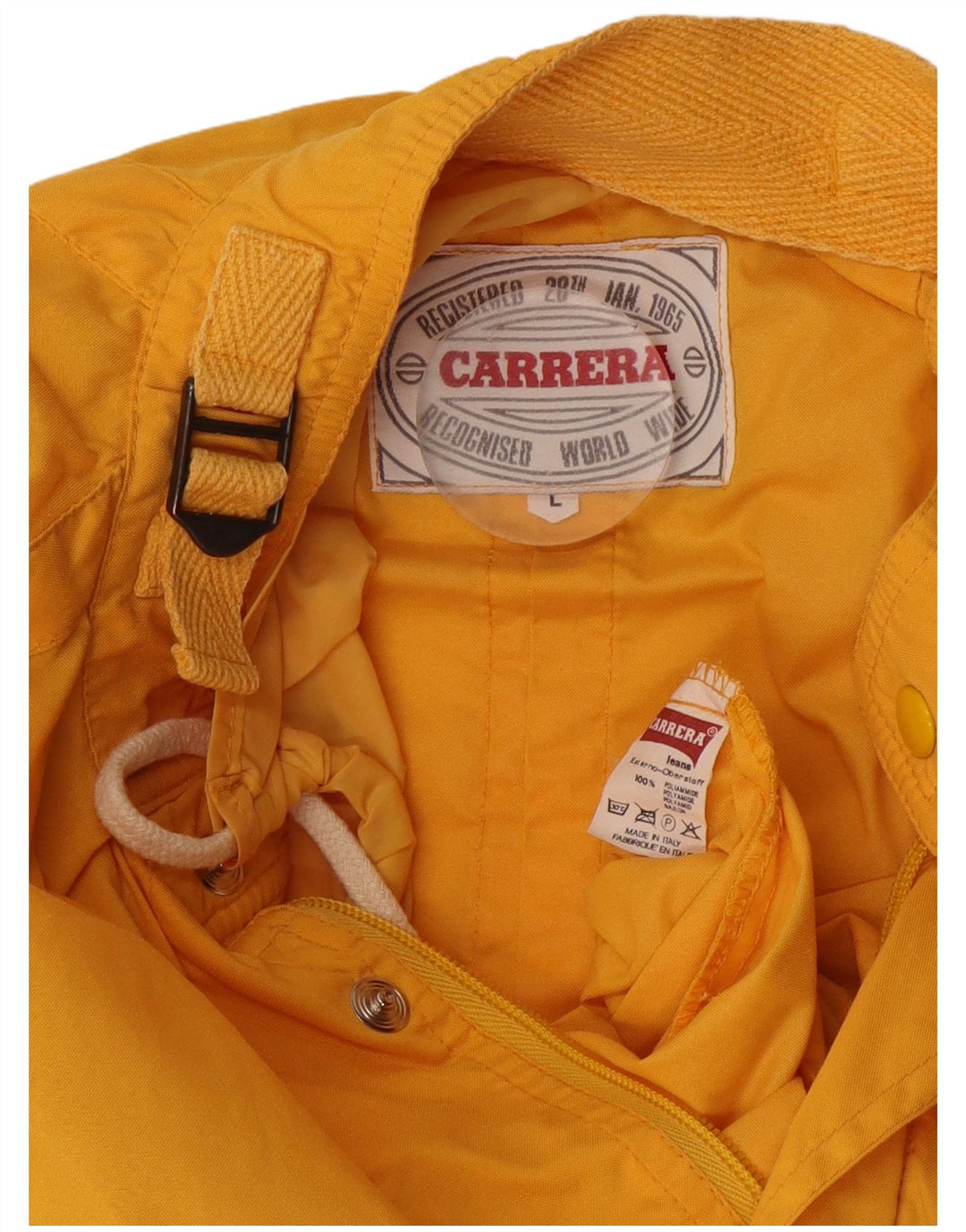 Carrera Herre grafisk regnjakke UK 40 Stor gul polyamid