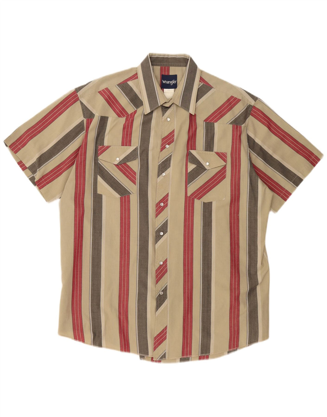 Wrangler Kortærmet Herreskjorte 2XL Grøn Stribet