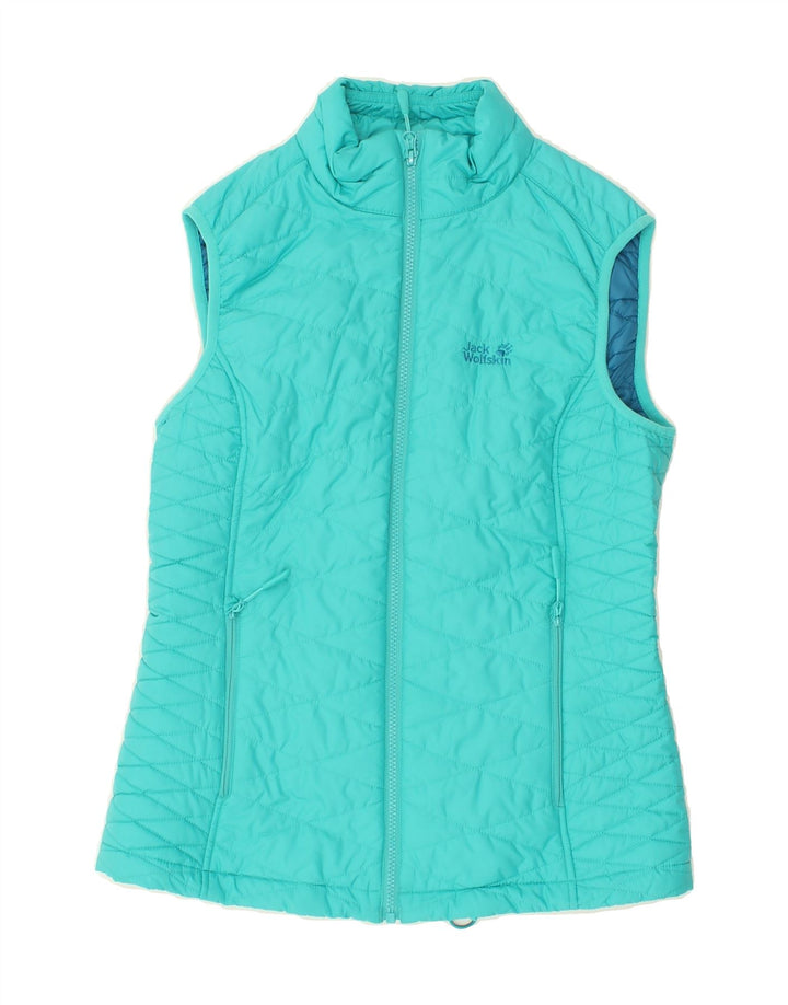 JACK WOLFSKIN Womens Padded Gilet UK 6 XS Turquoise Polyester Vintage Jack Wolfskin and Second-Hand Jack Wolfskin from Messina Hembry 
