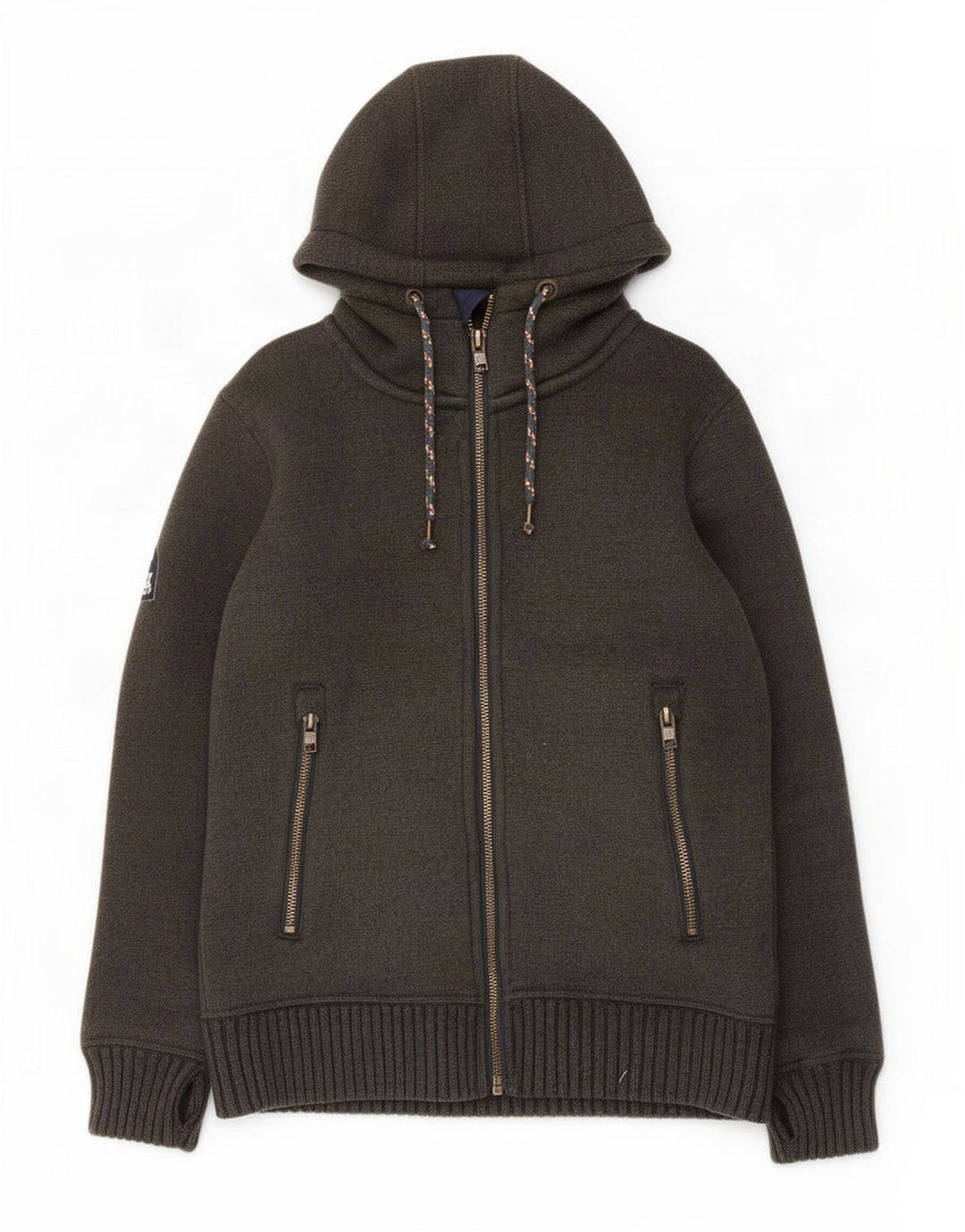 Superdry Herre grafisk hættetrøje med lynlås Stor Khaki Akryl