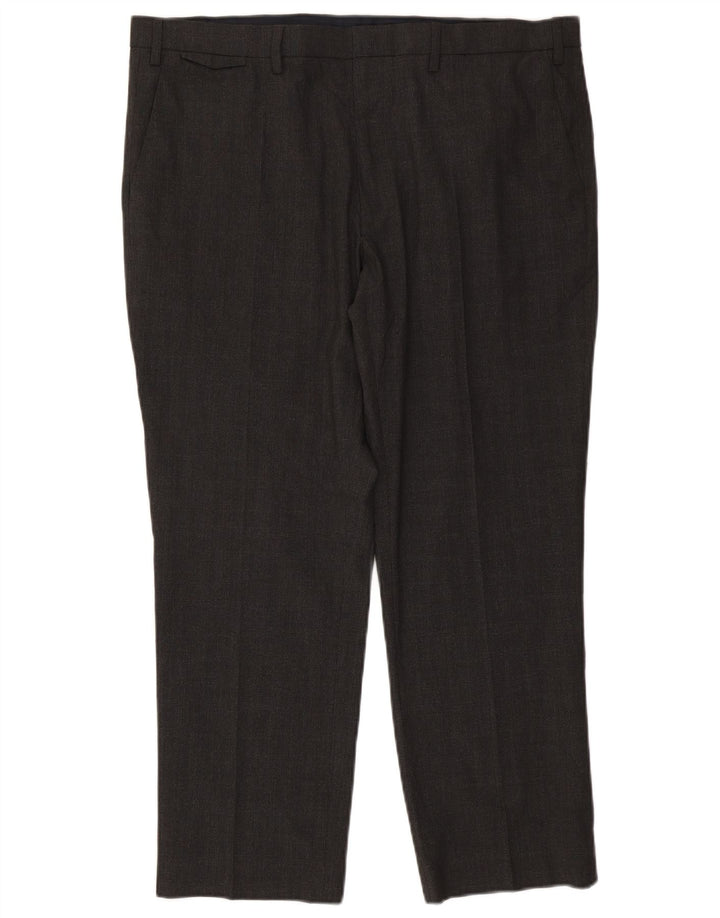 MARKS & SPENCER Herre Regular Fit Chinobukser W40 L28 Grå polyester