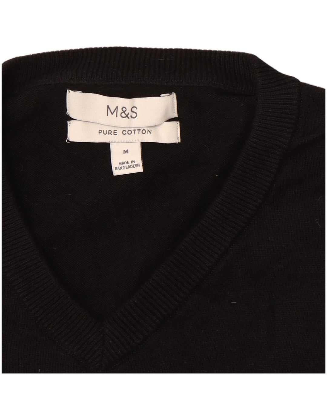 Marks & Spencer Herre V-hals sweater Medium Sort Bomuld