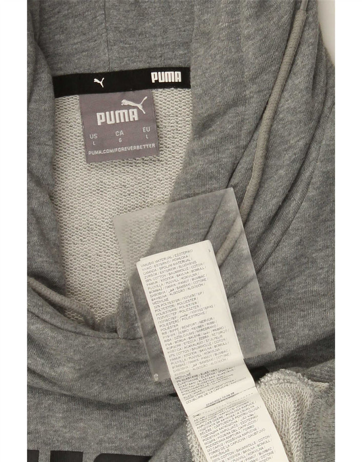 Puma Grafisk hættetrøje til mænd, stor grå bomuld