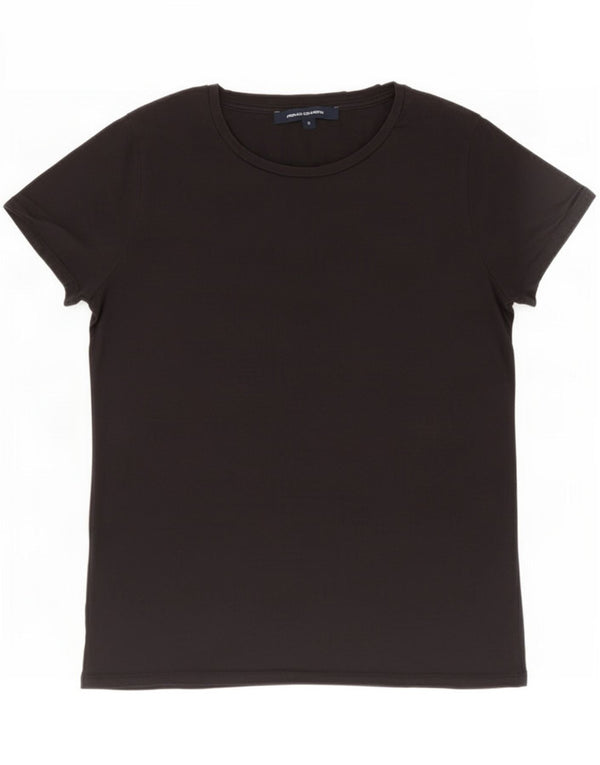 French Connection Dame T-Shirt Top UK 10 Small Black Cotton