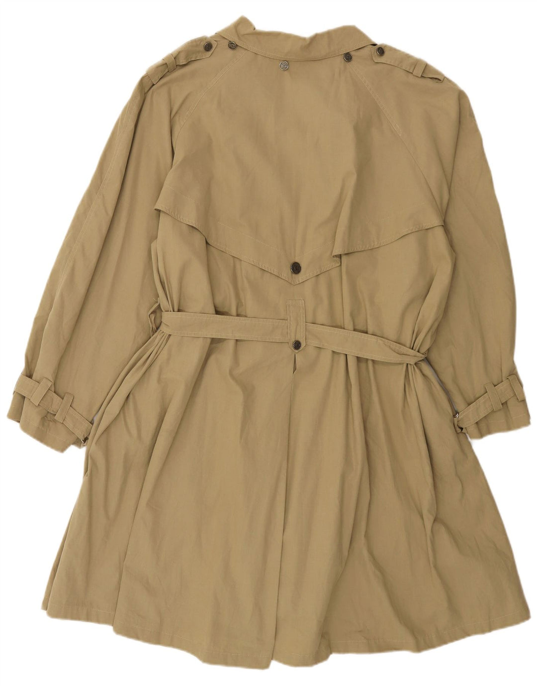Vintage Dame Loose Fit Trench Coat IT 42 Medium Khaki Bomuld