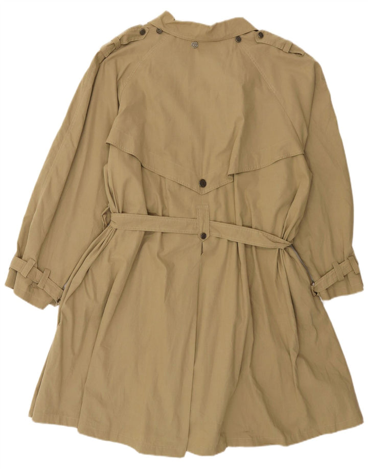 Vintage Dame Loose Fit Trench Coat IT 42 Medium Khaki Bomuld