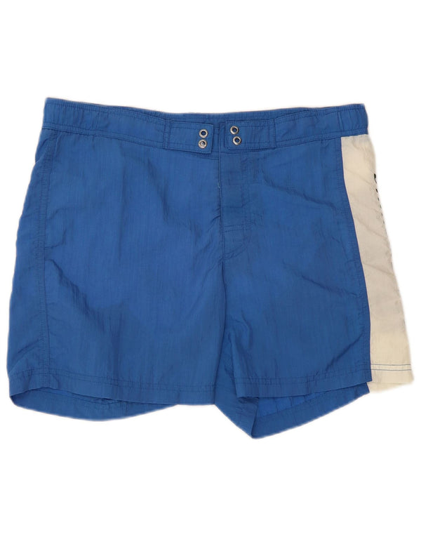 Bikkembergs Grafiske badeshorts til mænd Medium Blue Colourblock Polyamid
