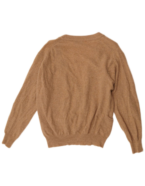 Benetton Dame Cardigan Sweater UK 16 Stor brun lammeuld