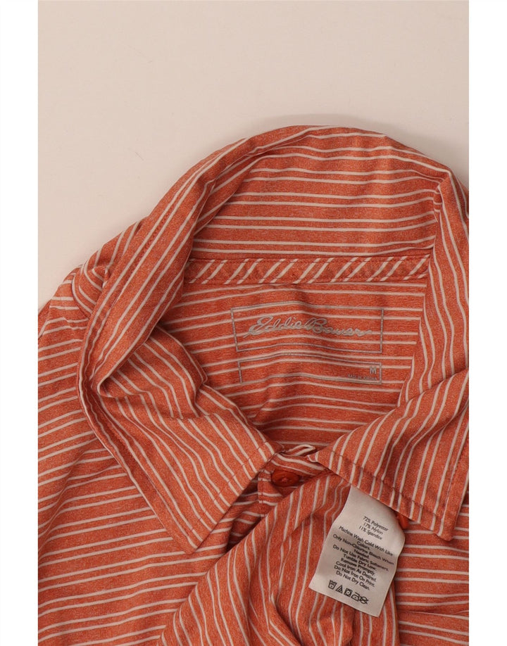 Eddie Bauer herre poloshirt Medium orange stribet polyester
