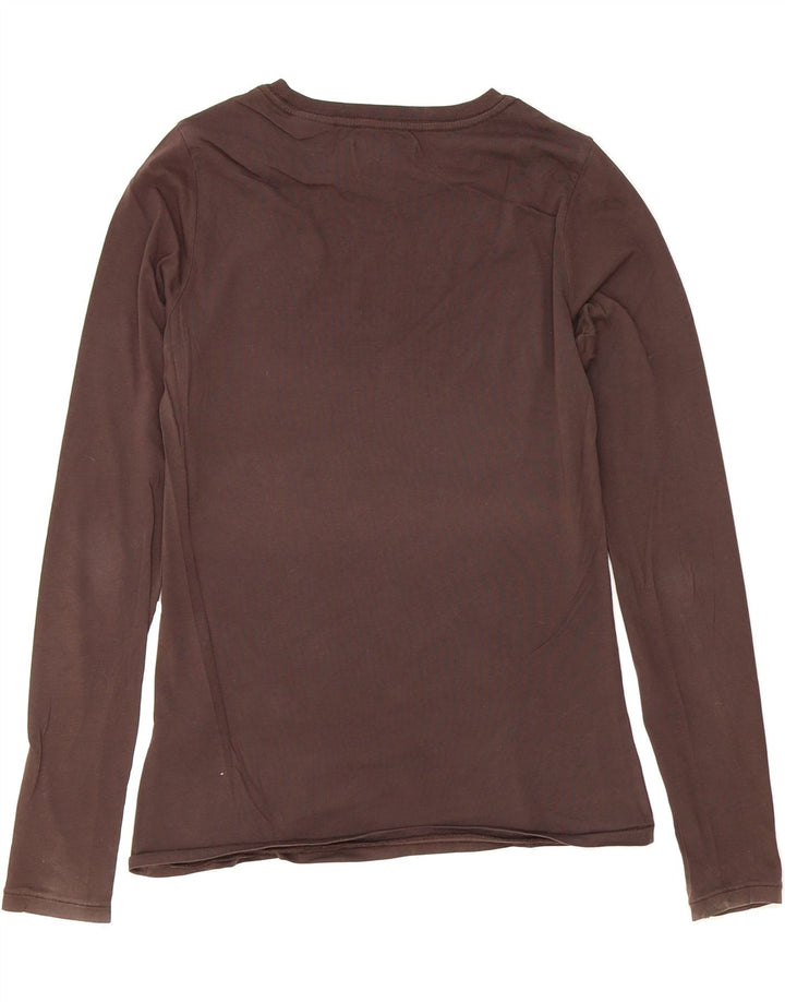 TIMBERLAND Womens Graphic Top Long Sleeve UK 12 Medium Brown Cotton Vintage Timberland and Second-Hand Timberland from Messina Hembry 