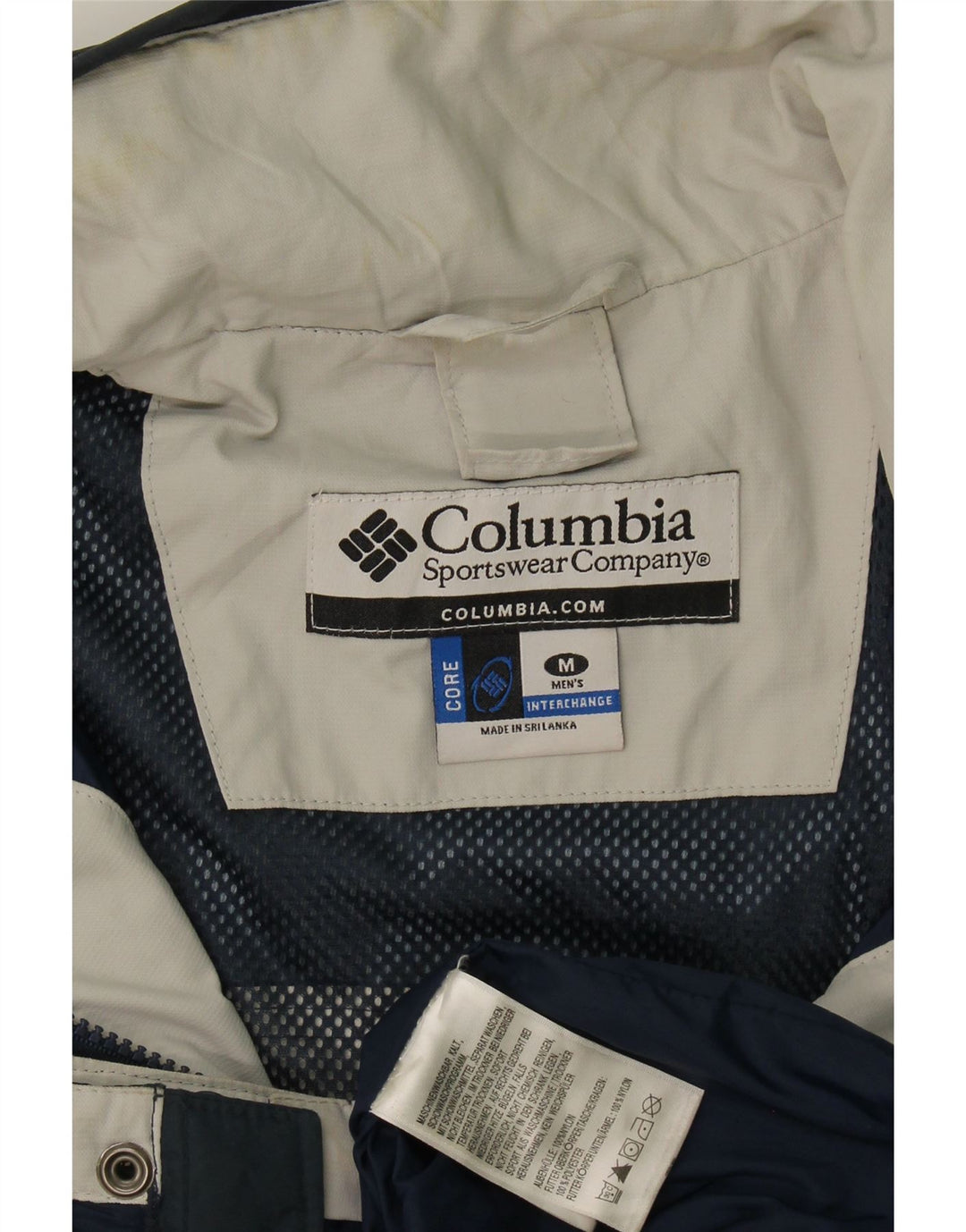 Columbia Herre Loose Fit regnjakke UK 38 Medium Navy Blue Colourblock