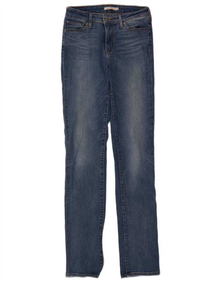 LEVI'S Womens 714 Straight Jeans W28 L34 Blue Cotton