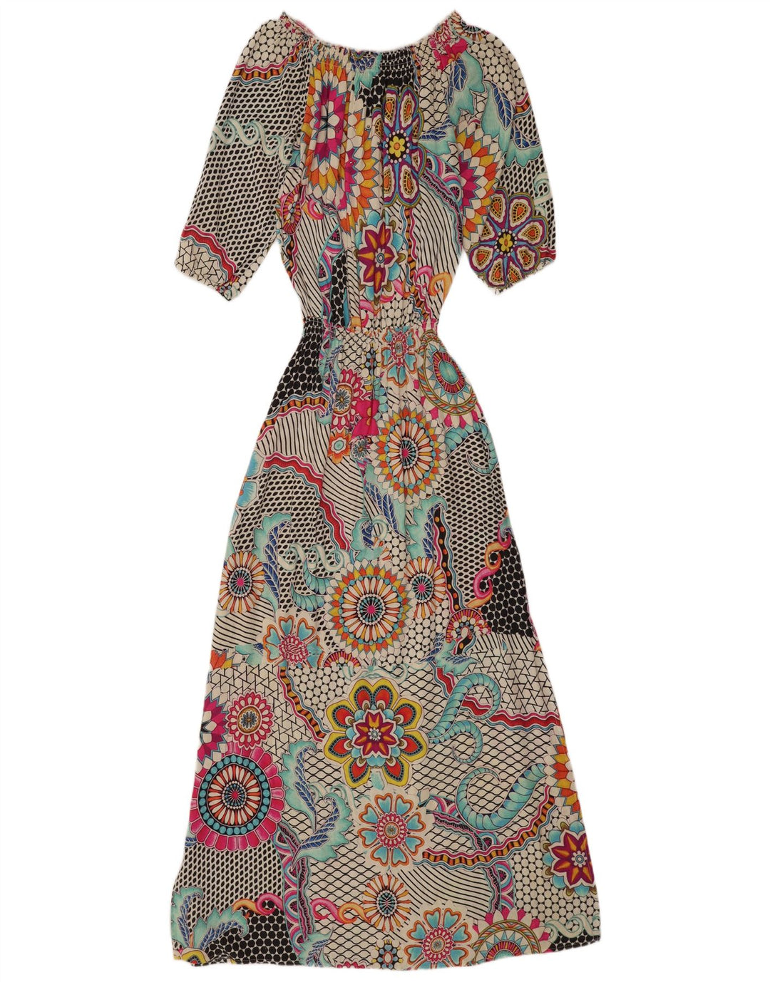 Desigual 3/4 ærmet maxikjole til kvinder EU 40 Medium Flerfarvet blomster