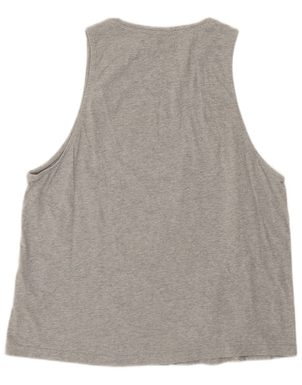 Adidas Dame Grafisk Vest Top UK 16/18 Large Grey Cotton Sports