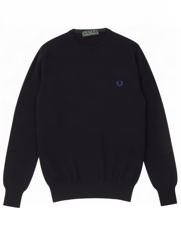 Fred Perry Herre trøje med rund hals XL marineblå uld
