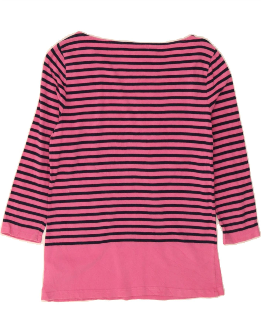 CHAPS Womens Top 3/4 Sleeve UK 12 Medium Pink Striped Cotton Vintage Chaps and Second-Hand Chaps from Messina Hembry 