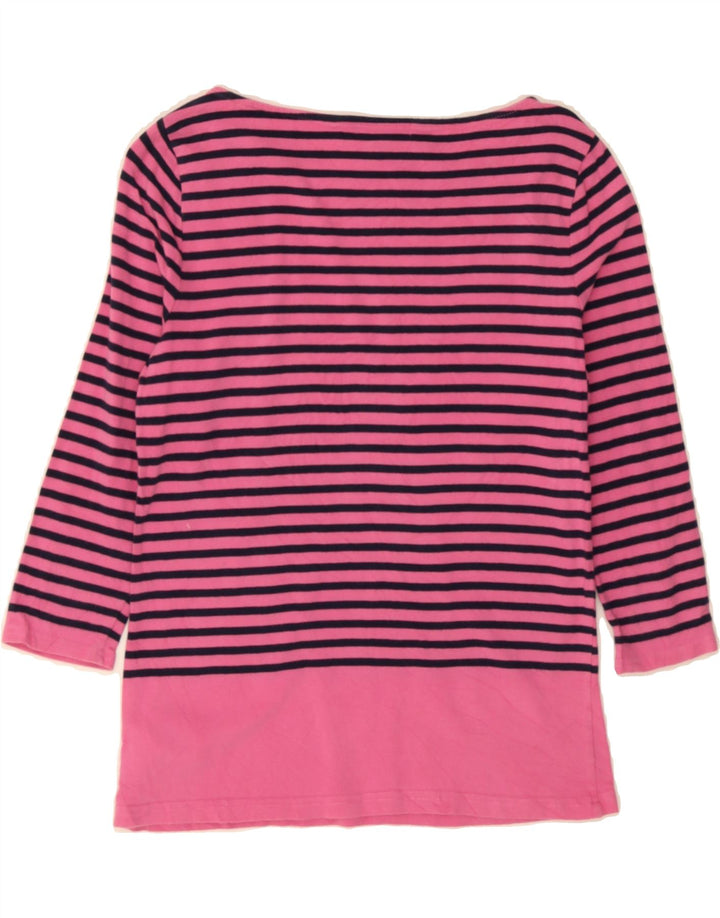 CHAPS Womens Top 3/4 Sleeve UK 12 Medium Pink Striped Cotton Vintage Chaps and Second-Hand Chaps from Messina Hembry 