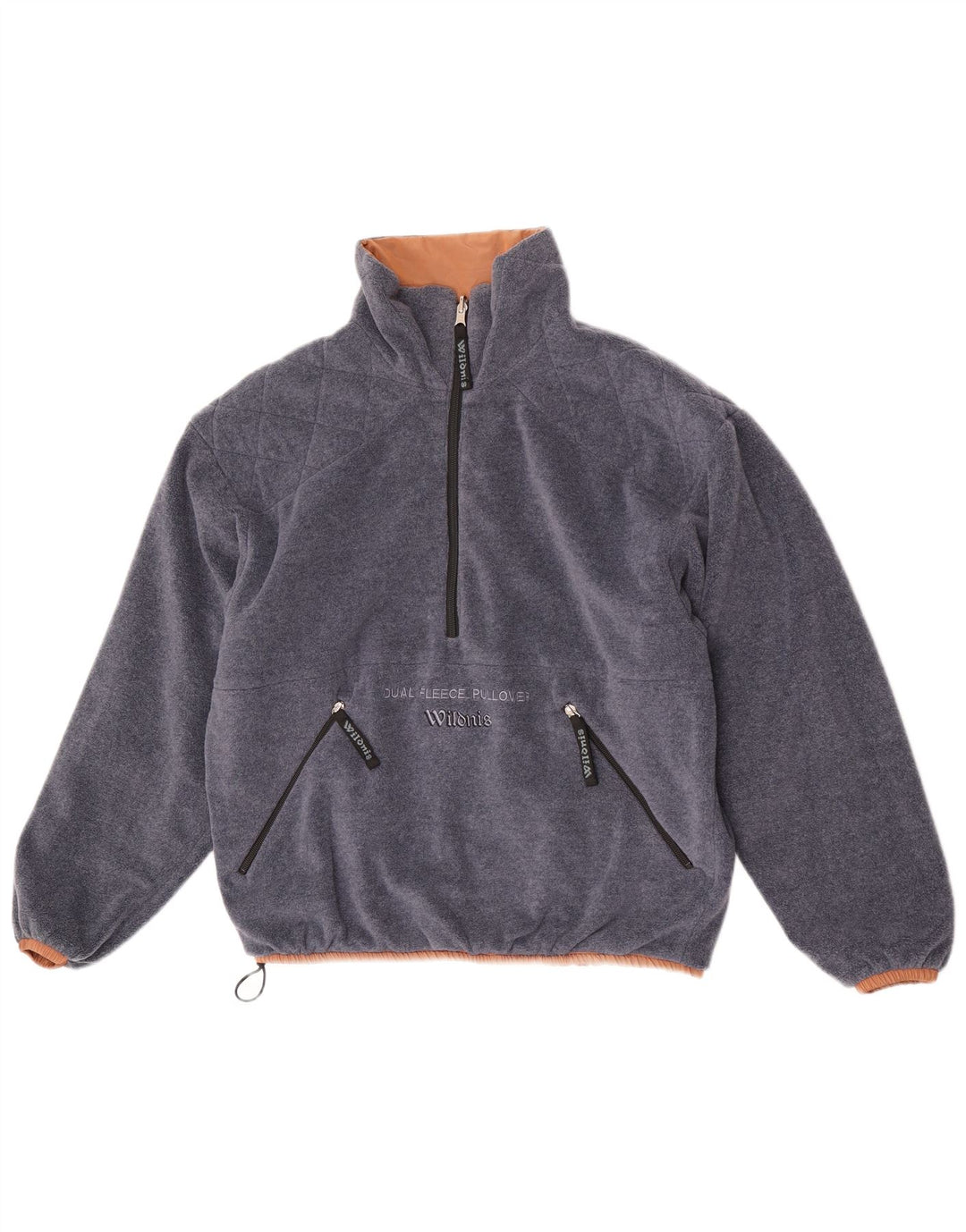 Vintage herre oversize fleece vendbar jakke lille brun polyamid