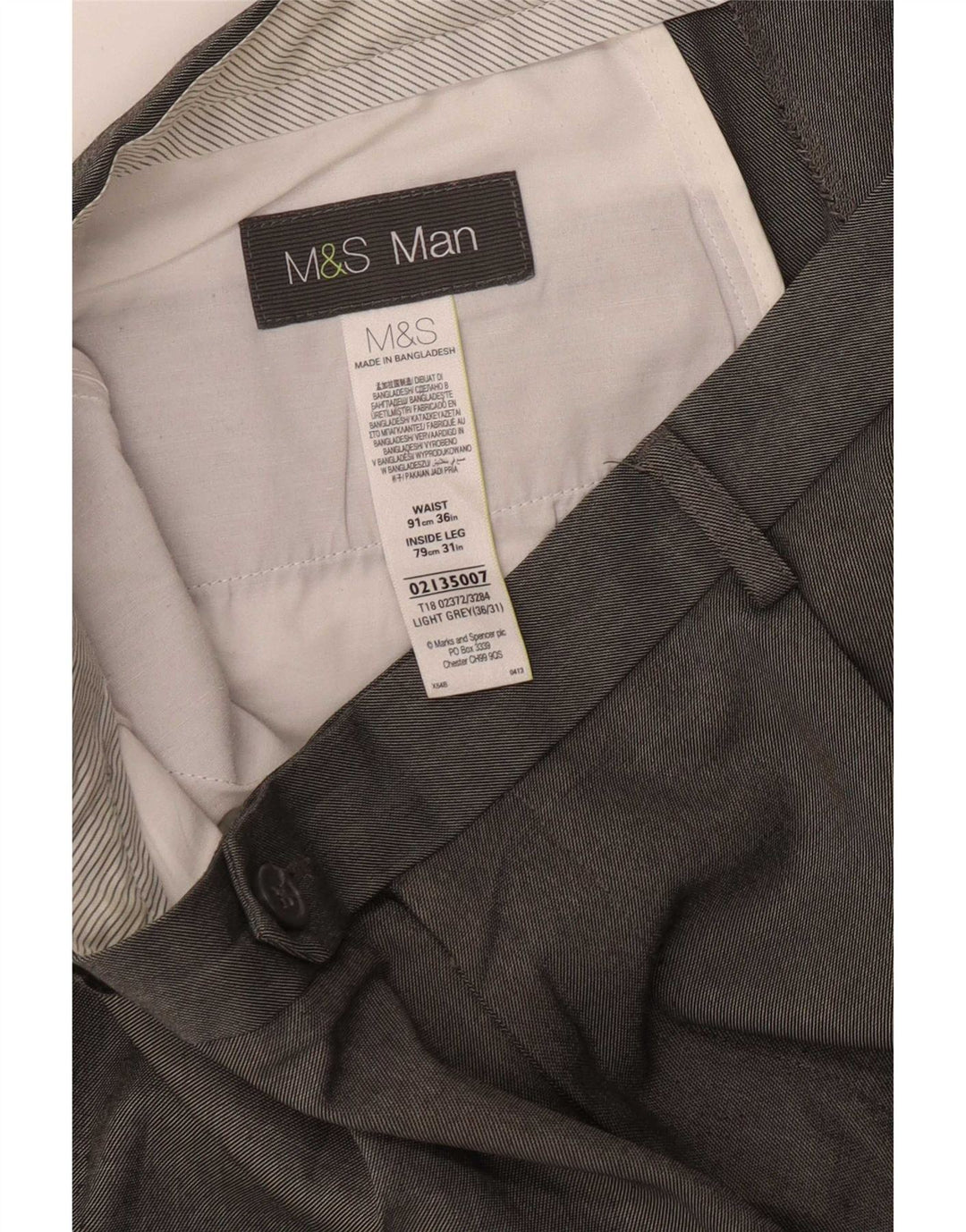 Marks & Spencer Herre Pegged Suit Bukser W36 L31 Grå Polyester