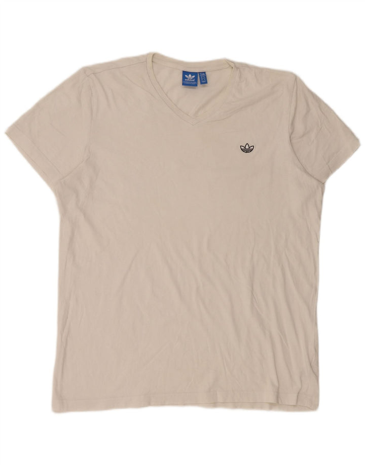 Adidas Herre T-Shirt Top XL Hvid Bomuld