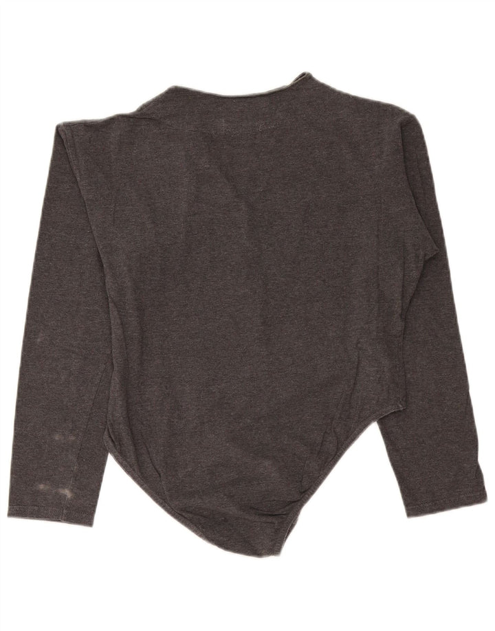 Vintage Dame Bodysuit UK 12 Medium Grey Bomuld