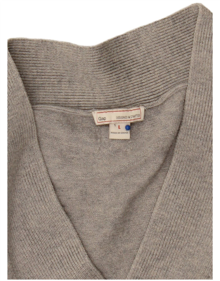 Gap Dame Oversized V-hals Jumper Sweater UK 16 Large Grå Flecked