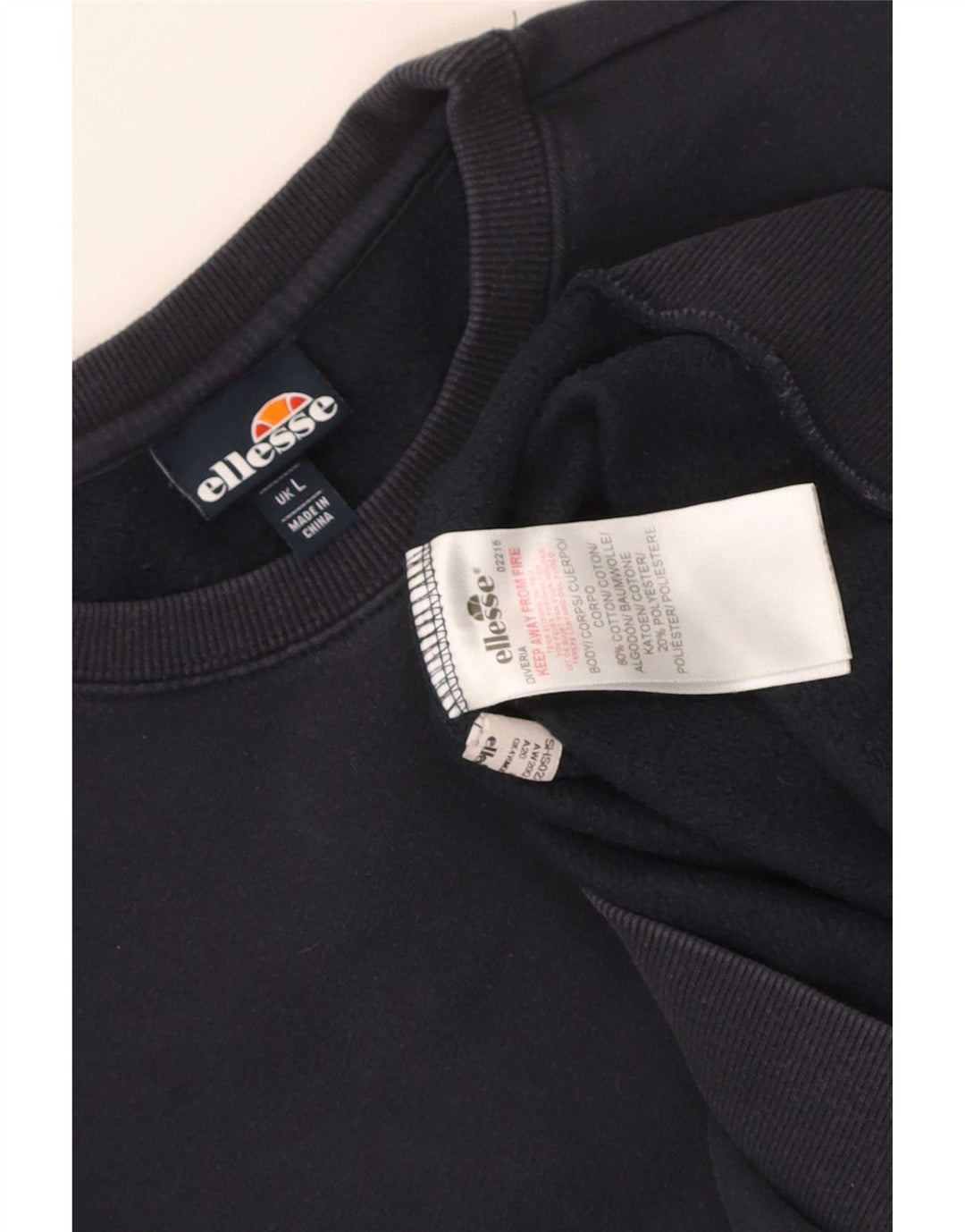 Ellesse Herre Sweatshirt Jumper Large Marineblå Bomuld