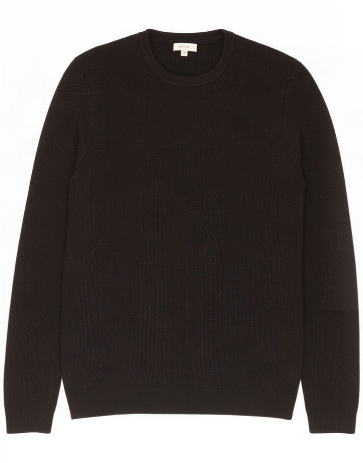 Reiss Herre sweater med rund hals, medium sort uld