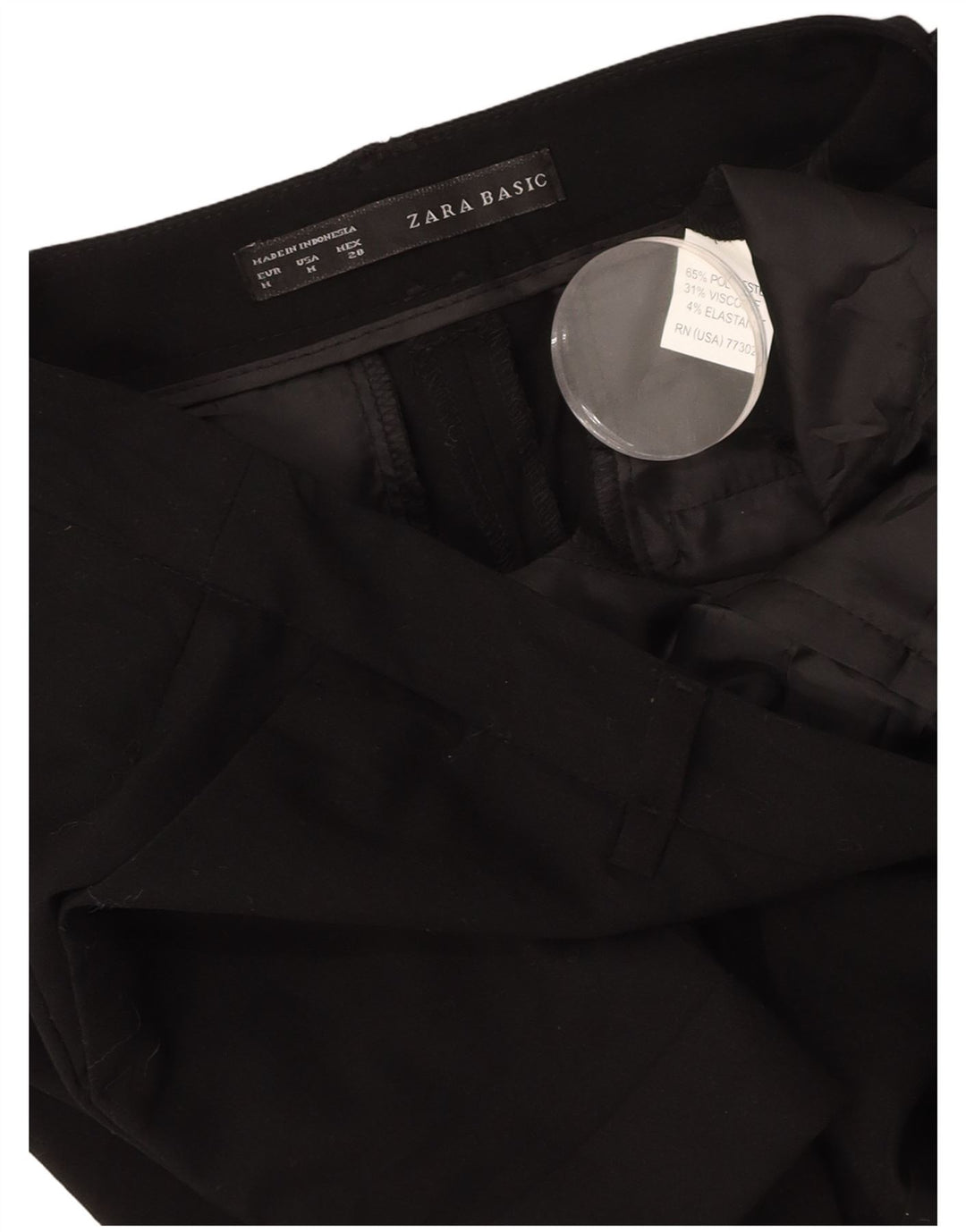 ZARA Chino Shorts til kvinder Medium W28 Sort polyester