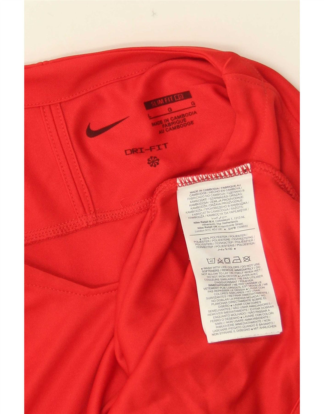 Nike Herre Dri Fit Slim Fit Grafisk Top Langærmet Stor Rød Polyester