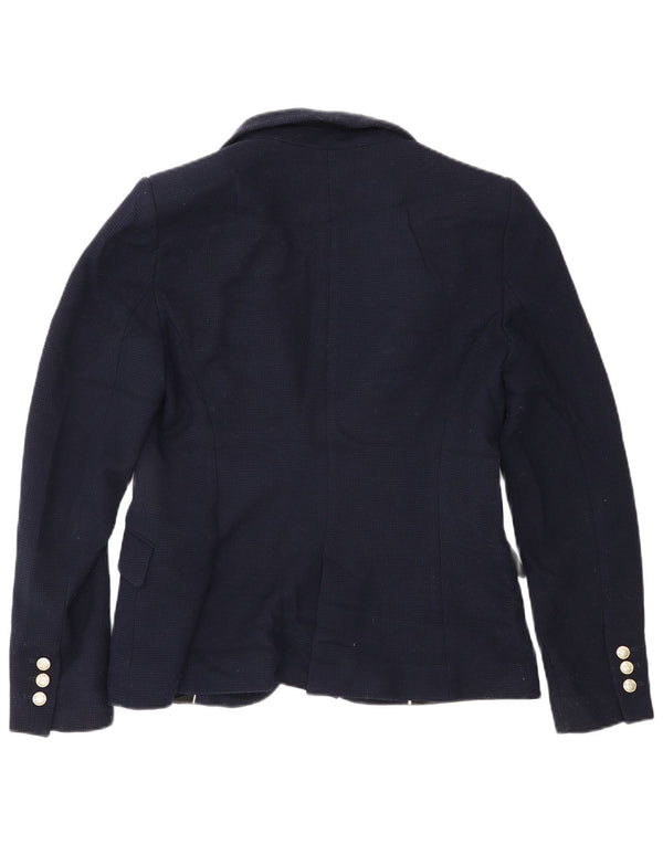 Zara Dame 1 Knap Blazer Jacket UK 14 Large Navy Blue Polyester