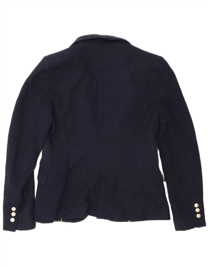 Zara Dame 1 Knap Blazer Jacket UK 14 Large Navy Blue Polyester