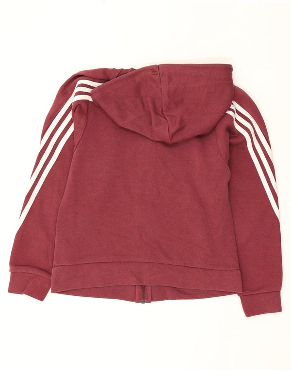 Adidas hættetrøje med lynlås til kvinder UK 4/6 XS Bourgogne bomuld