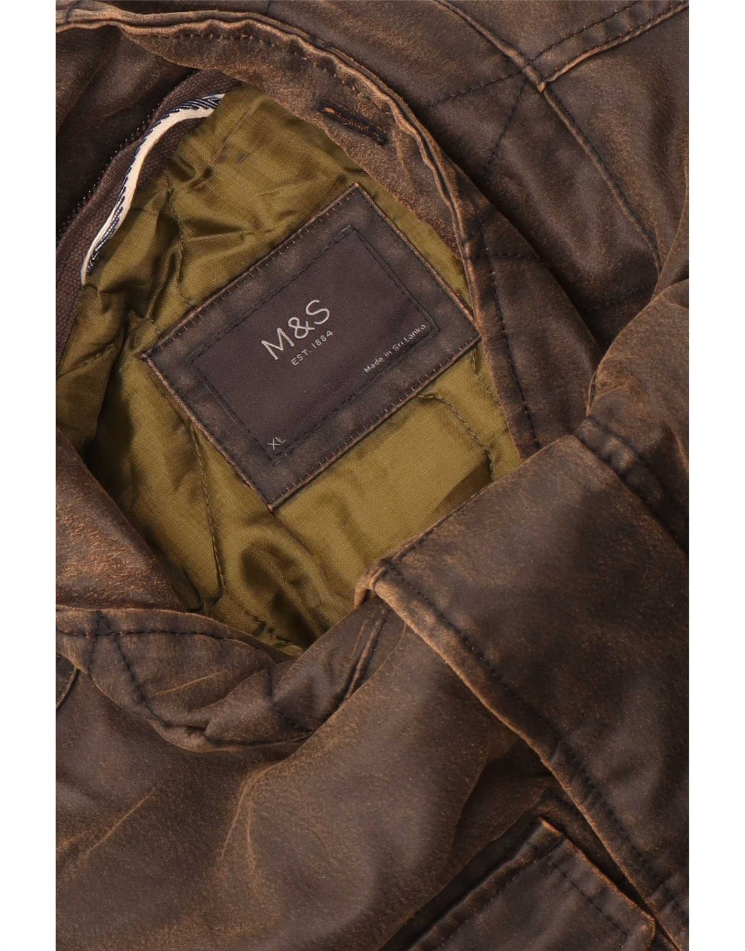 Marks & Spencer Herre vokset bomuldsjakke UK 42 XL Brun