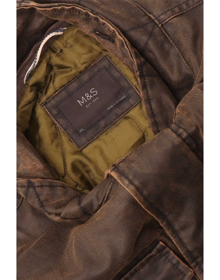 Marks & Spencer Herre vokset bomuldsjakke UK 42 XL Brun