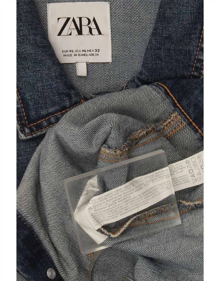 Zara Dame denimjakke UK 18 XL Blå Bomuld