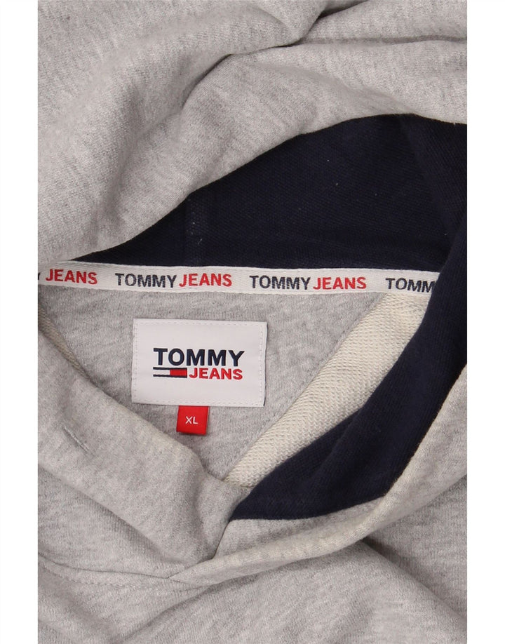 TOMMY HILFIGER Grafisk hættetrøje til mænd XL Grå Colourblock