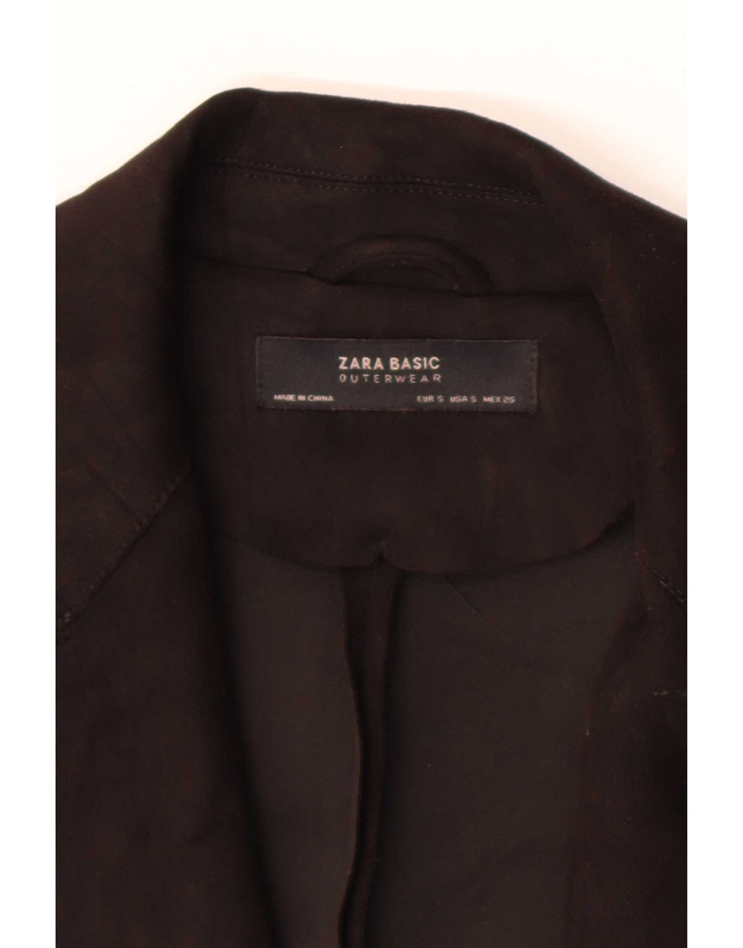 Zara Dame Overfrakke UK 10 Lille Sort